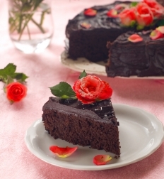 Chocolate cake with rose water